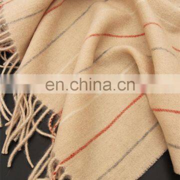 2016 Fashionable Autumn Winter Stripes Lambs Wool Scarf Men Women Long Tassel Infinity Wool Scarves Shawls photo-2