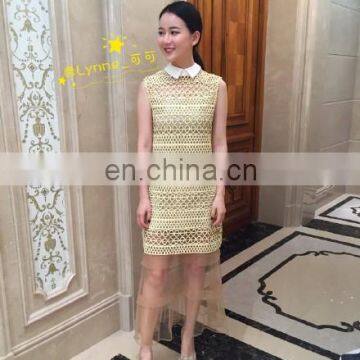 2016 Newly fashion Sexy golden mesh skirt hollow dress for light mature in party or dating skirt