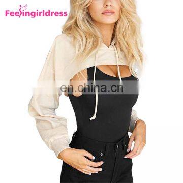 Hot Sale Sexy Hoodies Women Long Sleeve Ladies Crop Top