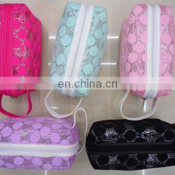 Custom brand logo cosmetic bag PVC lady cosmetic case