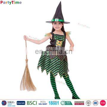 Wholesale original design green classic witch kids halloween costumes