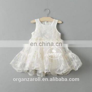 New Style Hand Embroidery Baby Dress Organza Fabric