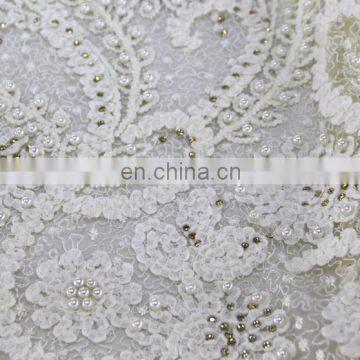 China Suppliers Flower Beaded Wedding Lace Fabric for Wedding Party photo-3