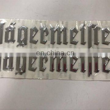 3D chrome silver text and logo stickers