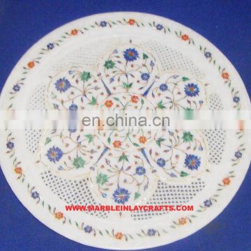 White Marble Inlaid Plate