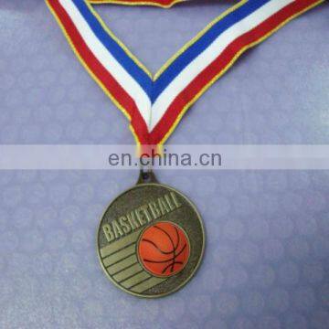 basketball sport medal and ribbons