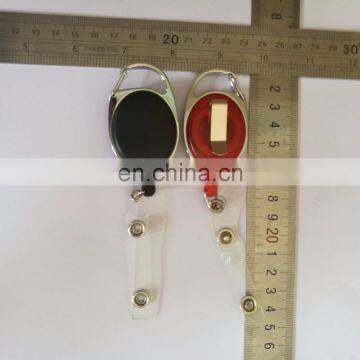 Plastic yoyo tags with carabinner frame and metal belt