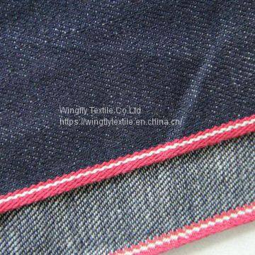 10.2oz Natural Vegetable Dye Indigo Organic Selvedge Denim Material With Linen W0472A-24