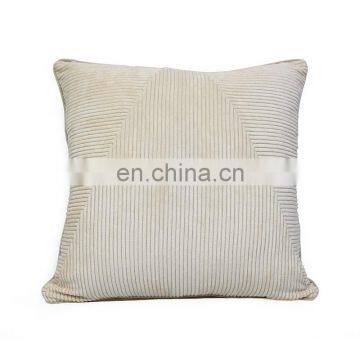 Super soft decor throw pillows striped velvet cushion cover decorative square striped warm pillow cases