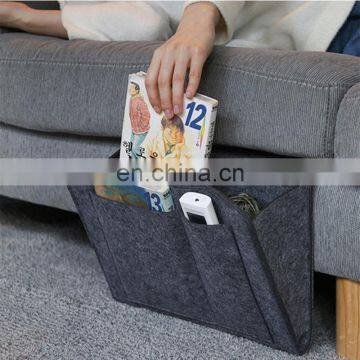 Orange Color Super Quality Hanging Organizer Bag Multi Functional Felt Bedside Storage Caddy photo-3