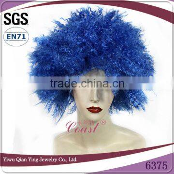 Football fans crazy design dark blue afro synthetic carnival cosplay wigs