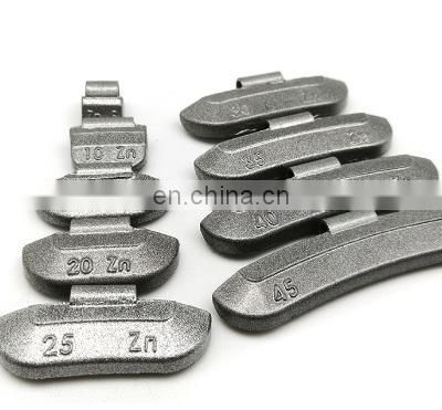 Clip-on zinc tire weights in different sizes