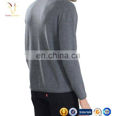 Intarsia Skull Pattern Merino Wool V Neck Mens Fashion Sweater photo-3