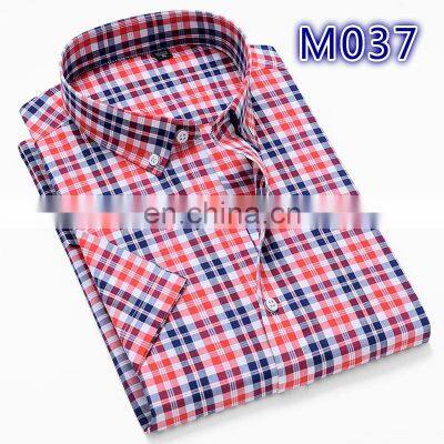 Classic Simple Men's Casual Cotton Plaid Shirt Boys Fashion Brand Wild Check Short Sleeve Shirt Plus Size Clothes photo-3