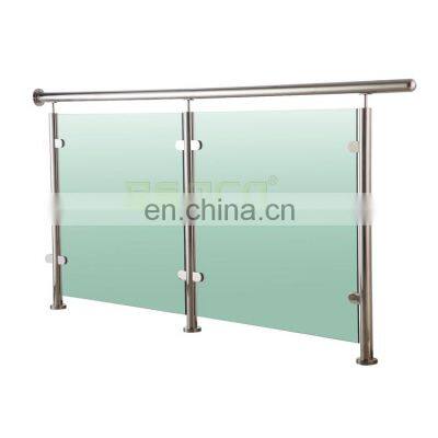 Balcony Tempered Bannisters Post Balustrade Stainless Steel Glass Banister Railing photo-4