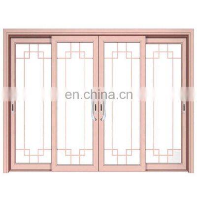 Wood color aluminium sliding door AS2047 Australian standard double glass aluminium frame sliding door