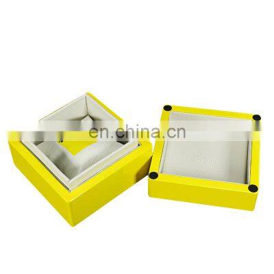 Luxury custom yellow MDF wooden watch box jewelry gift packaging box