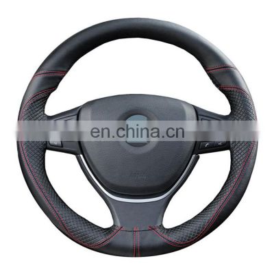 Hot new product leather braided steering wheel cover, soft non-slip universal steering wheel cover