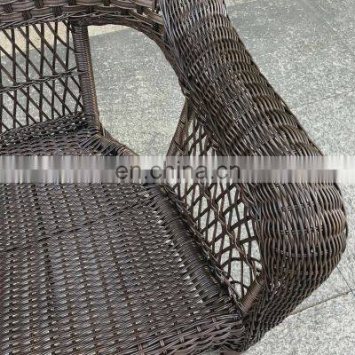 Hot Sale Outdoor Rattan Wicker Steel Arm Chair Dining Chair With Cushion, Brown photo-5