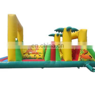 Jungle theme inflatable sport game fun city inflatable obstacle bouncer slide