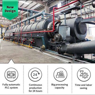 Batch/Continuous Waste Tyre to Fuel Oil Pyrolysis Plant in Europe for Sale Car tires Recycling Pyrolysis Machine