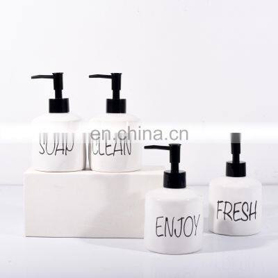 Hot Sale Ceramic Customize Bathroom Set Ceramic Hand Soap Dispenser Cheap Bathroom Accessories photo-3