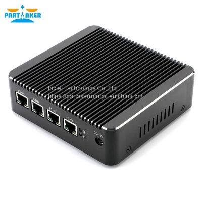 Micro Firewall Appliance, OPNsense, VPN, Router PC, Intel Celeron J4125, Partaker H3, AES-NI, 4 x Intel 2.5GbE I225-V LAN, 2 x USB3.0, VGA, HDMI, Fanless, 4G RAM, 32G SSD