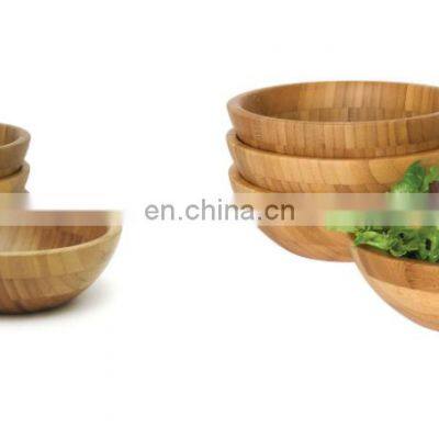 High Quality Factory Wholesale Round Bamboo Wooden Salad Bowl photo-5