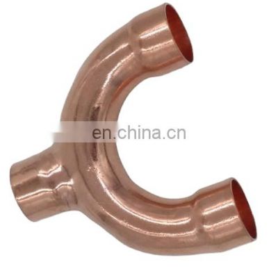 Refrigeration parts y tee copper pipe fitting