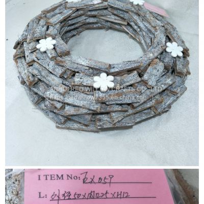 poplar bark flower wreath