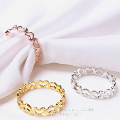 Valentine's Day Creative Heart-shaped Love Napkin Buckle Rings For Western Restaurant Table Decoration