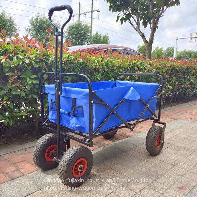 Collapsible Utility Beach Cart 3.00-4 Wheels Tools Trolley Eco-Friendly Folding Wagon Hand Cart photo-2