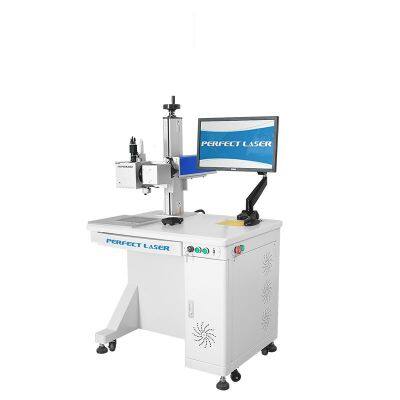 CCD camera auto positioning 30w Floor type Metal fiber laser engraver with computer and table