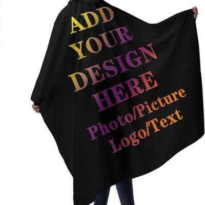 Custom Barber Cape for Men Personalized Professional Hair Cutting Cape Designed Your Logo Image Text Salon Haircut Cape for Home Salon and Barbershop