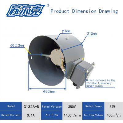 AC 230V 400V G-132A IP65 Variable Frequency Motor Cooling Fan Heat Sinks Are Suitable for Aindustrial Axial Flow Fans Used With Three-Phase Motors