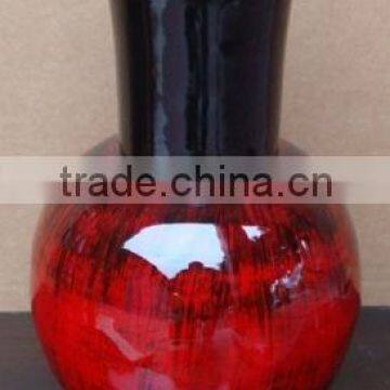 High quality best selling eco friendly spun bamboo laccquer ombre style red vase from Vietnam