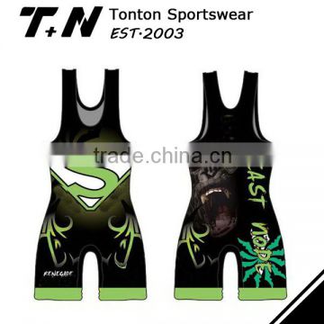 2015 -2016season latest design sublimation custom fitness state hot sale cheap wrestling singlets