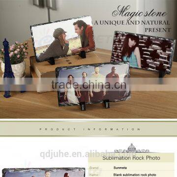 Rock photo frame for sublimation printing, Rectangle shape with footstand photo frame Rock photo frame for sublimation