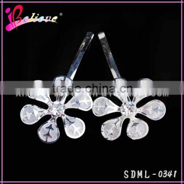 Cheap hair brush metal pins wholesale hair pins, silver flower pins for kids girls