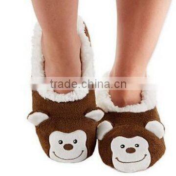 Animal Heads Super Cozy Soft Coral Fleece Lined Footcoverings/Soft Stuffed Footcoverings With Skid Resistant Sole photo-3