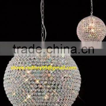 Hand Made Globe Crystal Pendant Lamp