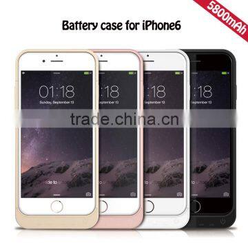 Hot sell back battery case for IPhone6 5800mAh power case