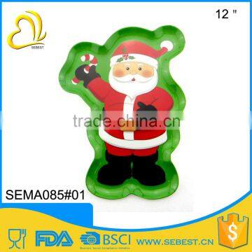 welcome custom 12 inch plastic melamine christmas dish