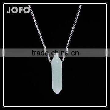 2016 Trendy Hot Style Green Aventurine Natural Stone Bullet Necklace SMJ0134