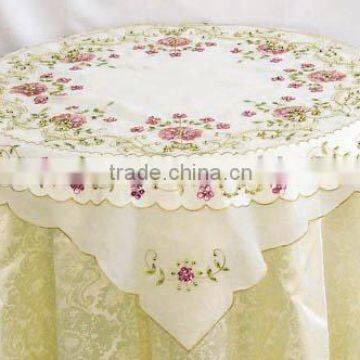 100% polyester table cloth with beads embroidery by handmade houseware household textile