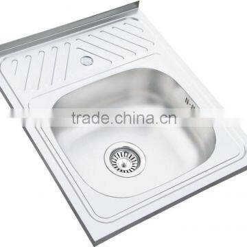 500x600mm XAL5060 single bowl welding upward with rubber kitchen sink stainless steel sink