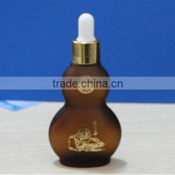 50ml Amber Calabash Shape Essential Oil Glass Bottle with Dropper