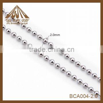 Fashion 2.0mm Stainless Steel Round Ball Chain