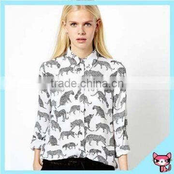 Spring Animal Pattern Ladies Shirts Design 2016