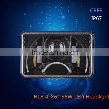 New arrival Smart design 55W 4"X6" LED Headlight for Truck,off road